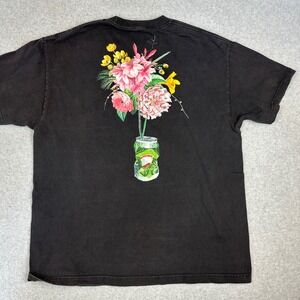 RSQ Collective Mens XL Black Floral Beer Can Graphic T-Shirt Summer Brew XL